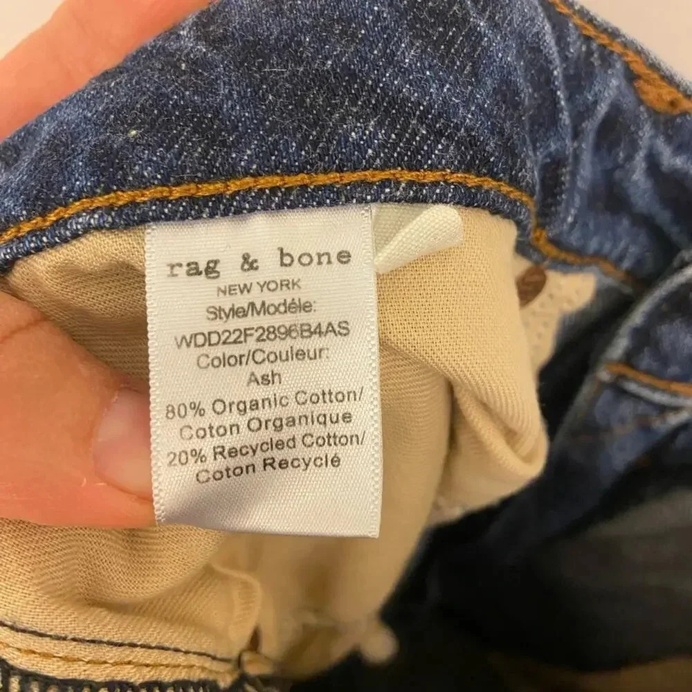 Rag & Bone Nina High Rise Ankle Cigarette Jeans Ash Blue Size 30 - Picture 9 of 12